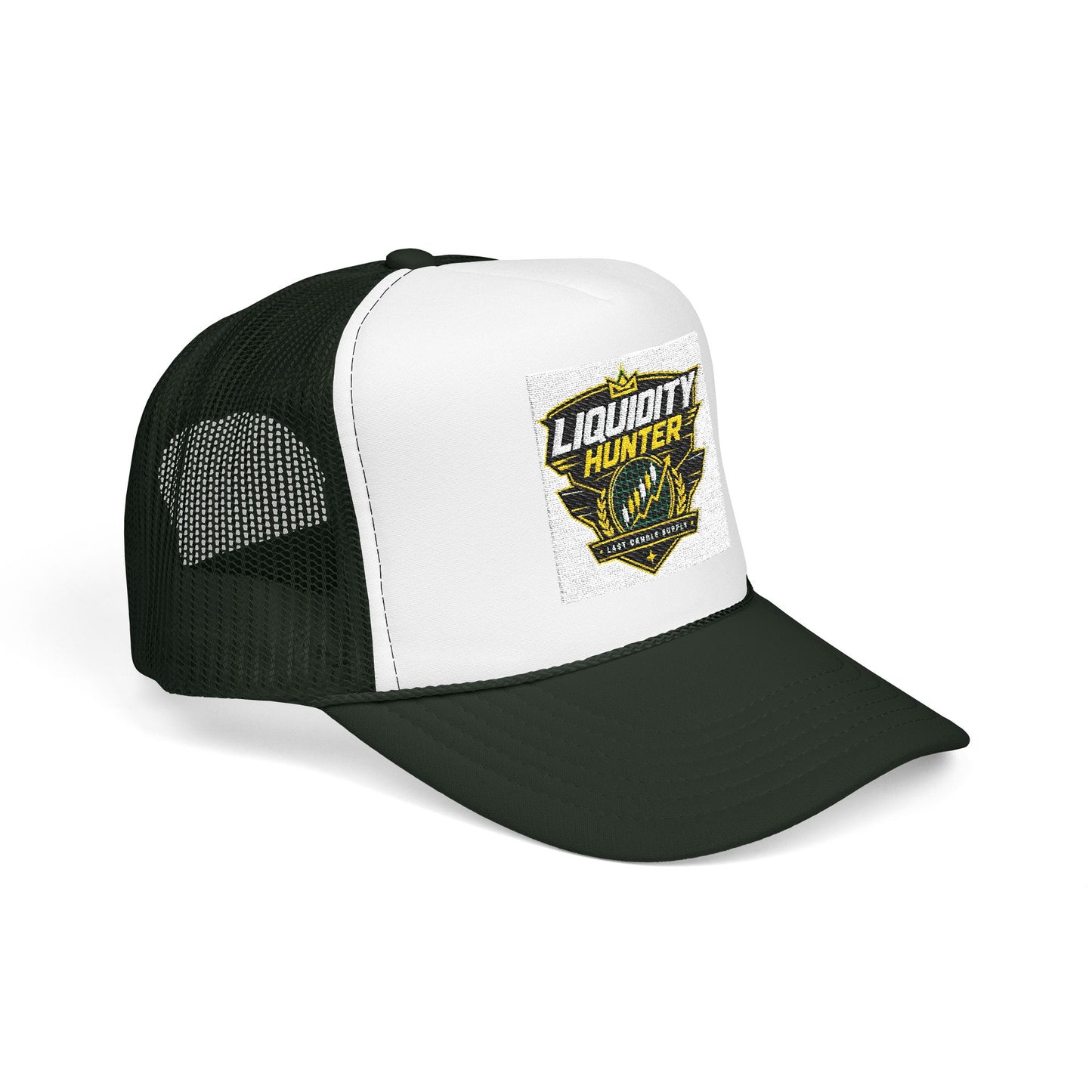 Liquidity Hunter Foam Trucker Hat — Retro Sports Patch Cap