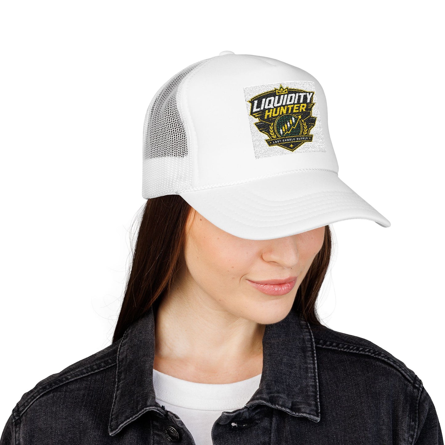 Liquidity Hunter Foam Trucker Hat — Retro Sports Patch Cap