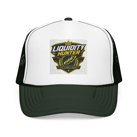 Liquidity Hunter Foam Trucker Hat — Retro Sports Patch Cap
