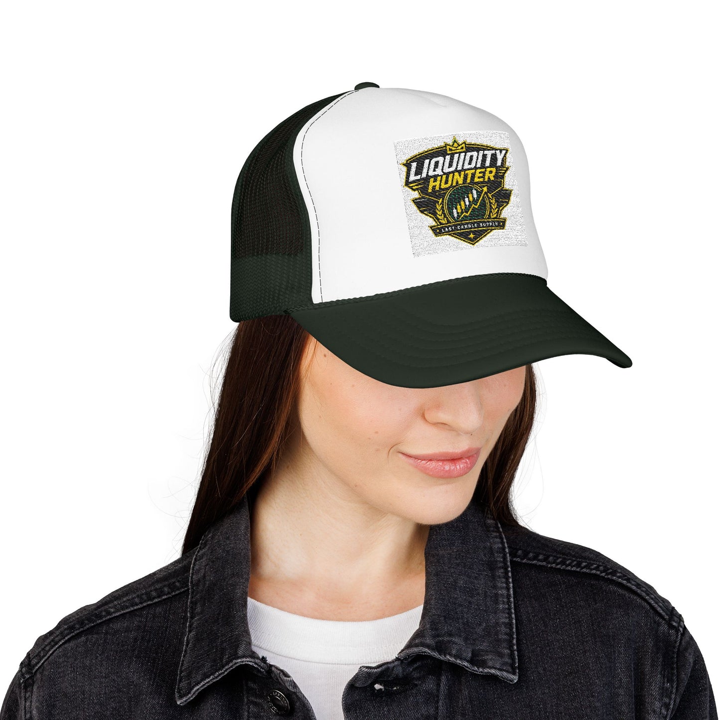 Liquidity Hunter Foam Trucker Hat — Retro Sports Patch Cap