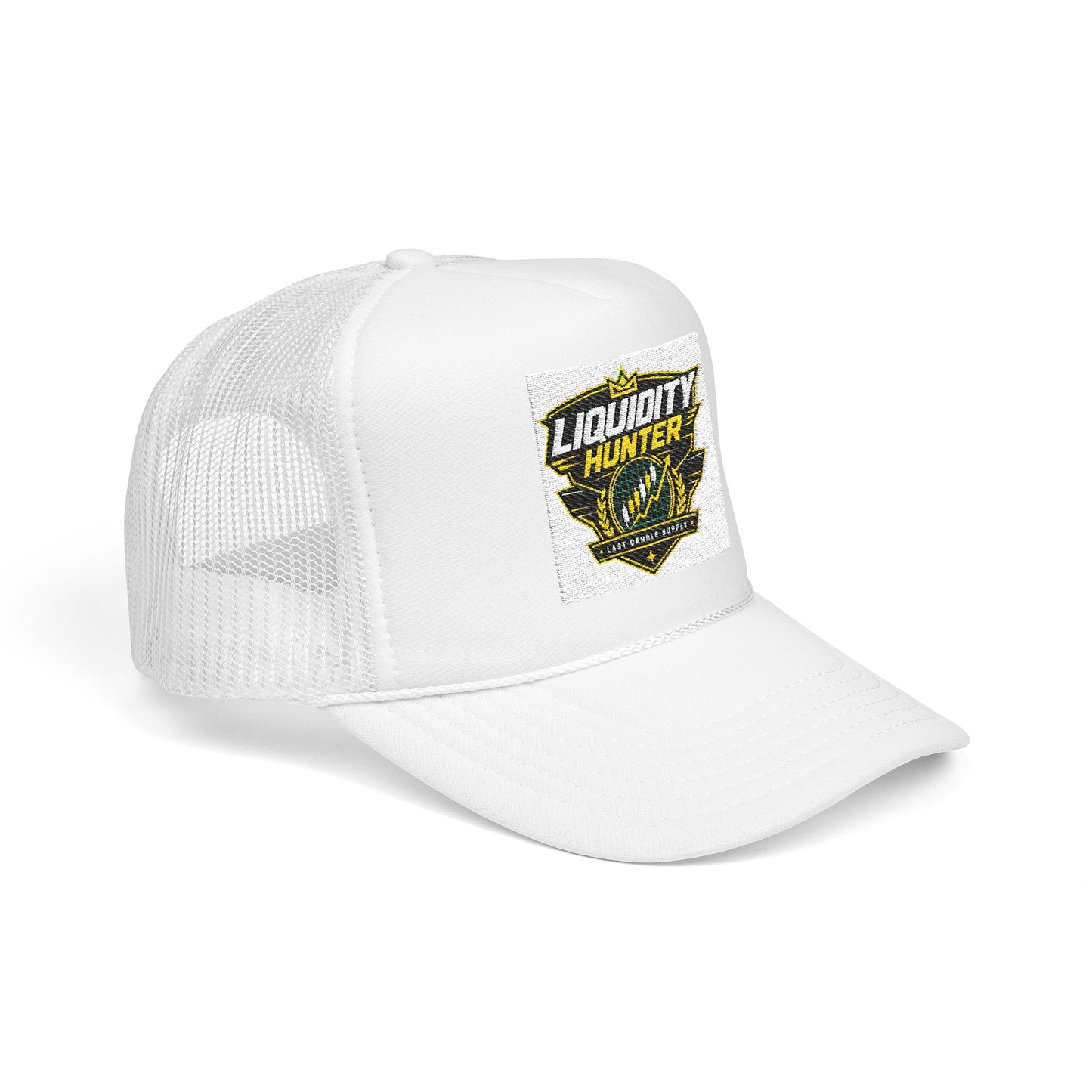 Liquidity Hunter Foam Trucker Hat — Retro Sports Patch Cap